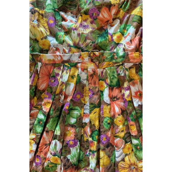 VINTAGE FAMOUS FASHION MIAMI FL FLORA BELT FULL SKIRT DRESS SZ S - Picture 4 of 4